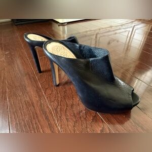 Vince Camuto Black Leather Mules